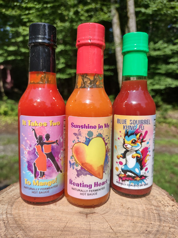 NATURALLY FERMENTED HOT SAUCES - full of flavor and without vinegar harshness. 5 fl oz.
